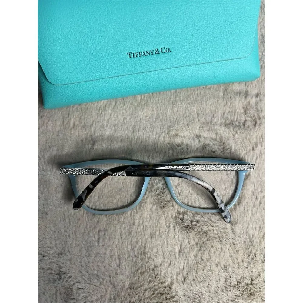 Tiffany & Co Women's Eyeglasses Case Black w/ Blue Accents Full Rim